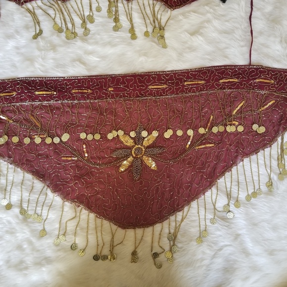 Beautiful Hand Beaded Bellydancing two piece - Picture 2 of 7